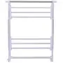 USA_Best_Seller White Folding Portable Adjustable Rolling Clothes Rack Hanger with 2 Shelves Foldable Coat Hat Suit Storage Organizer