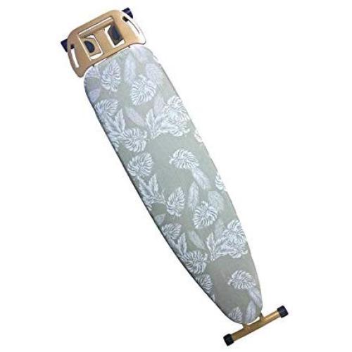 Duwee Ironing Board with Heat Resistant Cover and 10mm Thicken Felt Padding,Strong Steel T-Legs,Safety Stream Iron Rest,Clothes Hanger,14”x54”Ironing Area