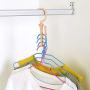 shlutesoy Plastic 5 Circle Anti-Slip Windproof Coat Clothes Hanger Buckle Rack Organizer Pink