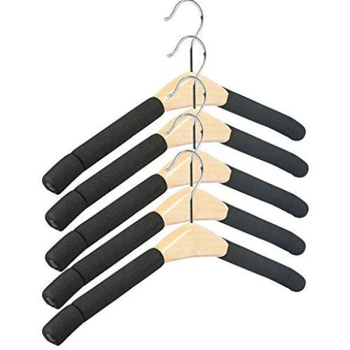 10pcs Random Color Durable Sponge Wood Clothes Hanger Shelf Household Shops Laundry Holder Clothes Hanging Rack