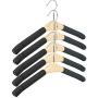 10pcs Random Color Durable Sponge Wood Clothes Hanger Shelf Household Shops Laundry Holder Clothes Hanging Rack