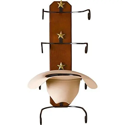 BB Ranch Unisex Birch Wood Cowboy Hat Rack Brown One Size