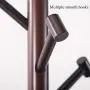 Barture-Coat rack Clothes Stand Hangers Wood Entryway Storage Shelf with Hooks Height 178cm Simple Installation 2 Colors (Color : Black)