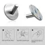 YAKAON Heavy Duty Adhesive Hooks, [4 Pack] Durable 304 Stainless Steel Wall Hangers, Waterproof Rustproof Oil Proof for Kitchen, Bathrooms, Doors, Office, Closet-Silver