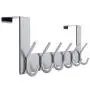 WEBI Over The Door Hook Door Hanger:Over The Door Towel Rack with 6 Hooks for Hanging Coats,Door Towel Hanger Door Coat Hanger Over Door Coat Rack for Towels,Clothes,Back of Bathroom,Silver