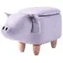 TREXM Have-Fun Series Upholstered Ride-on Storage Ottoman Footrest Stool with Vivid Adorable Animal Shape Storage Box,Pig Toys, Gray