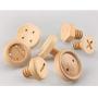 Nordic Wooden Dot Hooks Screws Shape Wall Clothes Hanger Buttons Shape Coat Rack for Bag Home Decorative Clothes Rack,4Pcs-Set