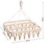 w5bhj88 Laundry Hanger Drying Rack - Foldable Clip and Drip Hanger with 32 Clips for Socks, Baby Clothes, Cloth Diapers, Bras, Towel, Underwear, Hat, Scarf, Pants, Gloves (Pink)