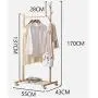 FCXBQ Carbon Steel Single Rail Garment Rack with Side Hook Tree Stand Coat Hanger and Shoe Clothes Storage Shelf for Jacket, Umbrella, Clothes, Hats, Scarf, and Handbags (Color : Beige)