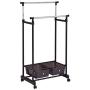 ReunionG Adjustable Double Garment Rack for Hanging Clothes Hanger Stand Organizer with Wheels, Drawers and Shelves (28&quotx17&quotx63")