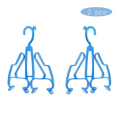 HJYPYJ Magic Hanger,360?? Rotate Magical Hangers,Double Hook Windproof PP Hanger,Space-Saving Organizer Hangers, Not Easily Deformed/Blue / 2 pcs