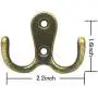 12 Pack Coat Hooks Wall Mounted Heavy Duty Retro Dual Prong Rustic Dual Hooks for Hats, Coats, Clothes, Towels, Bag, Key，Accessories Hanger (5# Bronze 12 Pack)