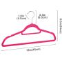 Flexzion Velvet Hanger 30 Pack - Non Slip Dress Hanger with Accessory Bar Space Saving, Strong and Durable with 360 Degree Swivel Hook, Contoured Shoulder for Shirts Clothes Coat Suit Pants (Pink)