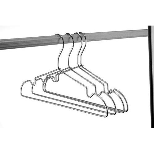 KOOBAY 30Pack 16.5inch Silver Aluminum Laundry Wire Clothes Shirt Coat Suit Hangers with PVC-Coated and Notches