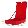 VPACK Files Storage Organizer Boxes, Flip Up Design Easy Clean Filing & Storage Office File Holder Boxes with Lip for Letters, Files, Documents, Papers (Red)