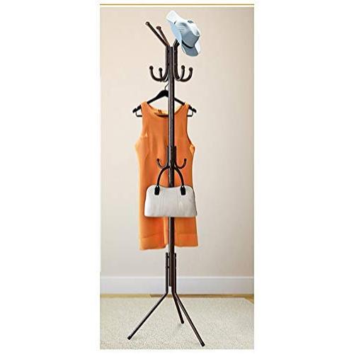 Y.H.Valuable Coat Racks Coat Rack, Bold 32MM Tube Floor Hanger Clothes Rack Bedroom Metal Creative Hanger Entryway Furniture (Color : Black)