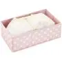 mDesign Soft Fabric Polka Dot Dresser Drawer and Closet Storage Organizer for Child/Kids Room, Nursery, Playroom - Divided Organizer Bin - Textured Print, 3 Pack - Pink/White