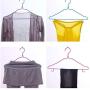 10pcs Random Color 38cm Durable Closet Adult Skirt Dress Clothes Hangers, with Trouser Bar Hook Non-Slip Rack