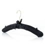 HANGERWORLD 10 Black 17inch Satin Padded Top Coat Clothes Garment Dress Hangers with Buttons