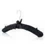 HANGERWORLD 10 Black 17inch Satin Padded Top Coat Clothes Garment Dress Hangers with Buttons HANGERWORLD 10 Black 17inch Satin Padded Top Coat Clothes Garment Dress Hangers with Buttons