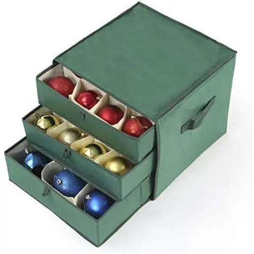 Vencer Green Christmas 41 Ornament Storage(9 Compartments for Big Ornament,32 Compartments for Standard Ornament),VHO-015 Vencer Green Christmas 41 Ornament Storage(9 Compartments for Big Ornament,32 Compartments for Standard Ornament),VHO-015