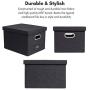 Internets Best Collapsible File Storage Organizer | Decorative Linen Filing & Storage Office Boxes | Letter/Legal | Charcoal | 1 Pack