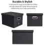 Internets Best Collapsible File Storage Organizer - Decorative Linen Filing & Storage Office Boxes - Letter/Legal - Charcoal - 2 Pack
