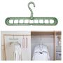 Efaster 9 Hole Clothes Hanger Space Saving Hangers, Multifunction 360° Rotatable Durable Plastic Magic Hangers Organizer,Towel Hook Closet Organizer Plastic Storage Rack,Wrinkle-Free Clothes (Green)