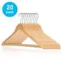 HKLIVE Natural Wooden Suit Hangers with Pants Bar Solid Wood Coat Hanger with 360 Degree Swivel Hook 20 Pack HKLIVE Natural Wooden Suit Hangers with Pants Bar Solid Wood Coat Hanger with 360 Degree Swivel Hook 20 Pack