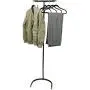 Mind Reader STANDHANG-BLK Free Standing Clothes Rack, Coat Rack, Wall Hanger Stand, Garment Rack Clothing Hanger, Space Saver, Black