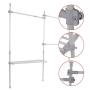 Cocoarm Clothes Drying Rack,Multifunctional 3 Layers Rails Garment Clothes Coat Rack Dryer Hanger with 1 Storage Shelf Adjustable Height 275-310cm