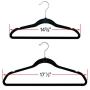 Premium Quality Thin Velvet Petite Hangers - 50 Pack - Black - Heavy Duty Non Slip Black Suit Hangers Swivel Ultra Thin