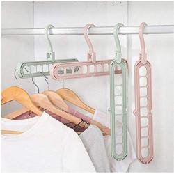 10pcs Space Saving Hangers Multi-Functional 9 in 1 Magic Clothes Hangers Closet Organizer Foldable Random Color