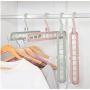10pcs Space Saving Hangers Multi-Functional 9 in 1 Magic Clothes Hangers Closet Organizer Foldable Random Color