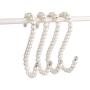 RuiLing 5-Pack White Pearl Beads Hanging S Hooks S Shape Non-Slip Ornament Hook- S Shaped Creativity S Hooks, for Closets, Wardrobe, Clothing Shop, Shopping Mall