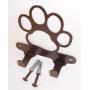 Dog Leash Hook Hanger. Dog Paw. Copper Vein Color. Made in USA. Solid Steel. Screws Included.