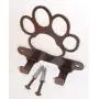 Dog Leash Hook Hanger. Dog Paw. Copper Vein Color. Made in USA. Solid Steel. Screws Included.