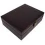 Decorebay Executive PU Crocodile Leather Cufflink Case and Ring Storage Organizer and Jewellery Boxes for Men (Seal Brown)