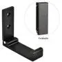 Pack of 4, Foldable Wall Mount Hanging Hooks, Aluminum Cloth Hanger, Headset Wall Hanger, Aluminum Wallmount Hook, Hold Up to 20kg with Screws (Black)