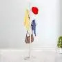 Pokerty DIY Standing Clothes Rack, Wooden Hanger Floor Standing Coat Rack Home Furniture Clothes Round Base Rack Vintage Tree Clothes Rack(White)