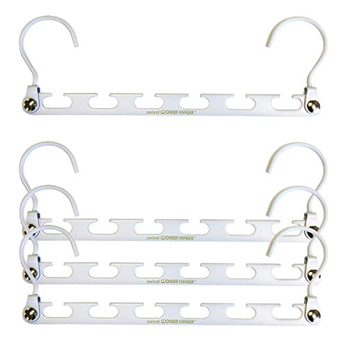 Wonder Hanger Heavy Duty 360 Swivel Action Hanger, Pack of 4 in White - Keep Your Clothes Organized and Wrinkle-Free!