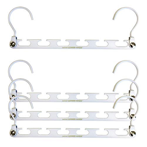 Wonder Hanger Heavy Duty 360 Swivel Action Hanger, Pack of 4 in White - Keep Your Clothes Organized and Wrinkle-Free!