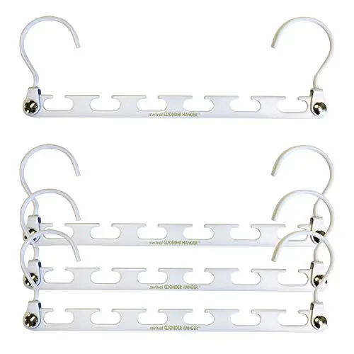 Wonder Hanger Heavy Duty 360 Swivel Action Hanger, Pack of 4 in White - Keep Your Clothes Organized and Wrinkle-Free! Wonder Hanger Heavy Duty 360 Swivel Action Hanger, Pack of 4 in White - Keep Your Clothes Organized and Wrinkle-Free!