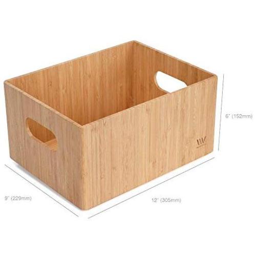 MobileVision Bamboo Storage Box, 9”x12”x 6”, Durable Bin w/Handles, Stackable - for Toys Bedding Clothes Baby Essentials Arts & Crafts Closet & Office Shelf MobileVision Bamboo Storage Box, 9”x12”x 6”, Durable Bin w/Handles, Stackable - for Toys Bedding Clothes Baby Essentials Arts & Crafts Closet & Office Shelf