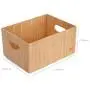 MobileVision Bamboo Storage Box, 9”x12”x 6”, Durable Bin w/Handles, Stackable - for Toys Bedding Clothes Baby Essentials Arts & Crafts Closet & Office Shelf