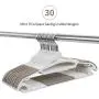 IEOKE Plastic Hangers 30 Pack, Heavy Duty Clothes Hangers, Space Saving Ultra Thin Hangers with Shoulder Notches, Coated with Non Slip Rubber for Shirts Suits Coats Ties,Gray