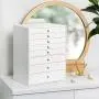 SONGMICS Jewelry Box, 8-Layer Large Jewelry Case, Ideal for Necklaces, Earrings, Sunglasses, Bracelets, Watches, White UJBC11WT SONGMICS Jewelry Box, 8-Layer Large Jewelry Case, Ideal for Necklaces, Earrings, Sunglasses, Bracelets, Watches, White UJBC11WT