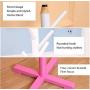 Wooden Children Clothes Hanger with 5 Hooks Pencil Shape Coat Rack, Floor Standing Clothes Rack Folding Shelf for Kids 133cm Random Color