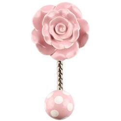 Indianshelf Handmade 1 Artistic Vintage Pink Ceramic Flower Rail Hooks Holders/Clothes Hooks Over Door