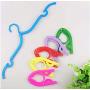 Travel Portable Cloth Hanger Rack Non-Slip Plastic Foldable Drying Clothespin Trouser Coat Towel Socks Storage Closet Organizer 10pcs Random Color